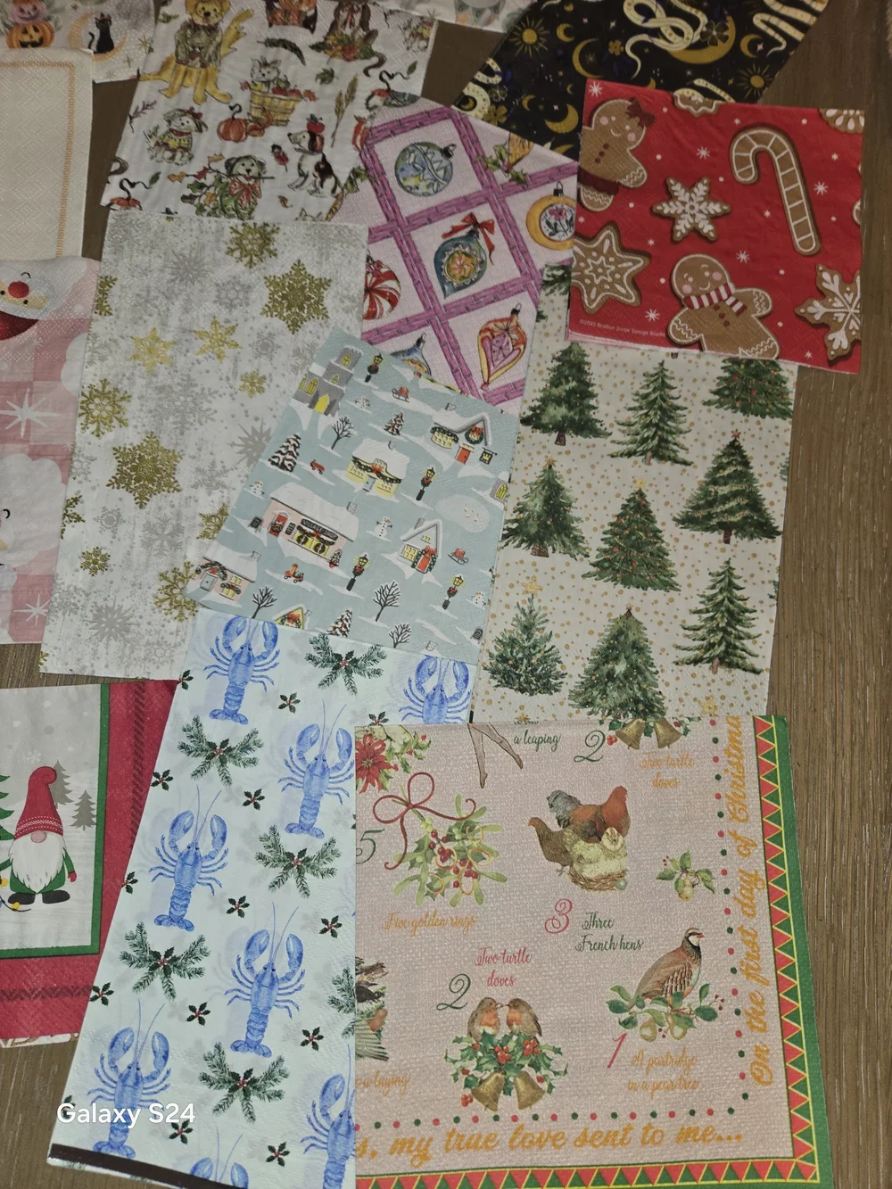 Assorted Holiday Christmas Halloween Paper Napkins Lot Of 24 For Decoupage